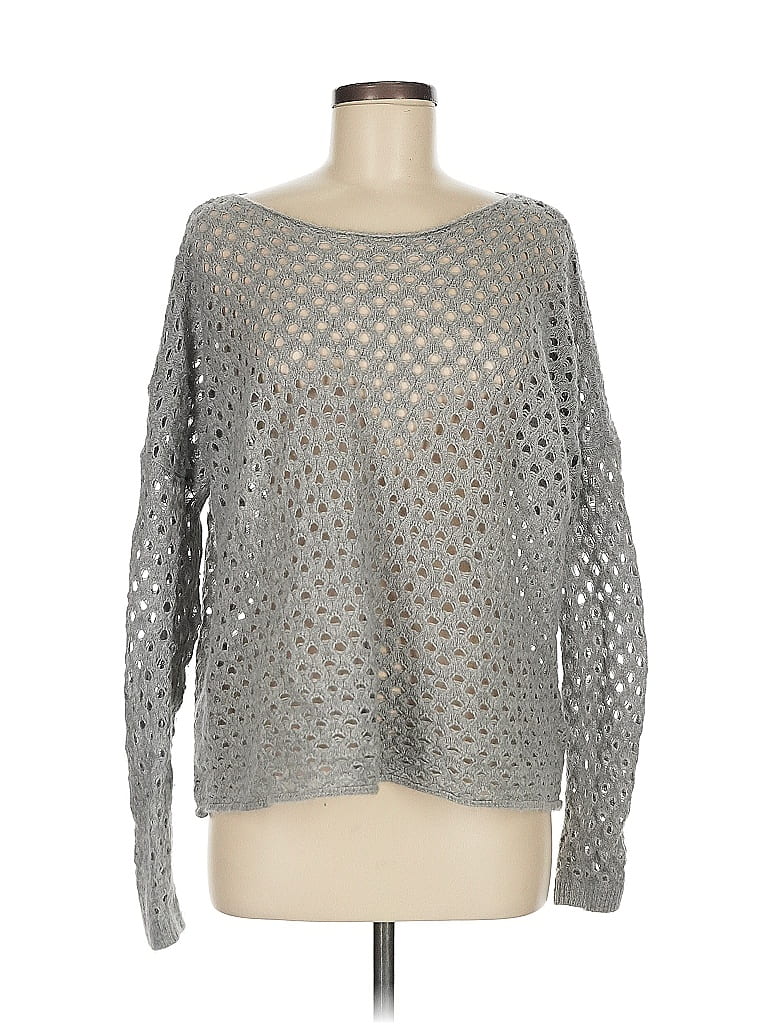 C by Bloomingdales 100% Cashmere Gray Cashmere Pullover Sweater Size M - photo 1