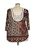One World Brown Blue 3/4 Sleeve Blouse Size 2X - photo 2