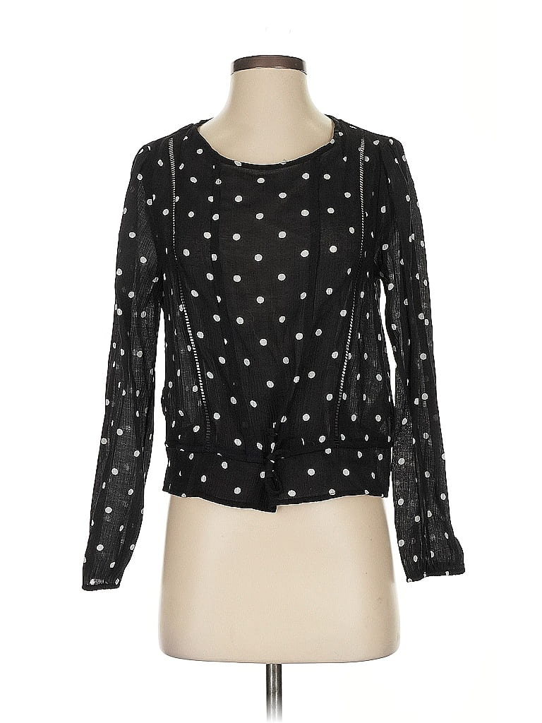 Pre-owned Elodie Long Sleeve Blouse In Black