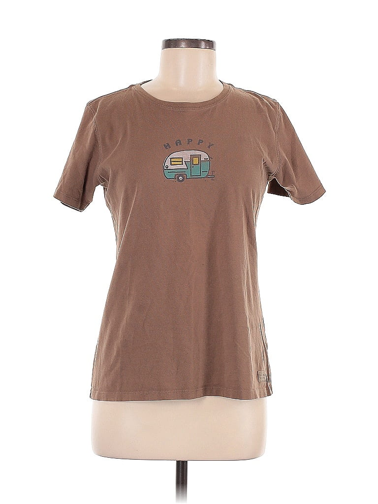 Life Is Good 100% Cotton Brown Tan Short Sleeve T-Shirt Size M - photo 1