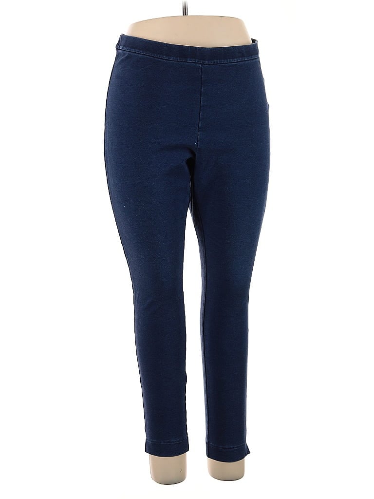 Purejill Solid Blue Casual Pants Size XL - photo 1