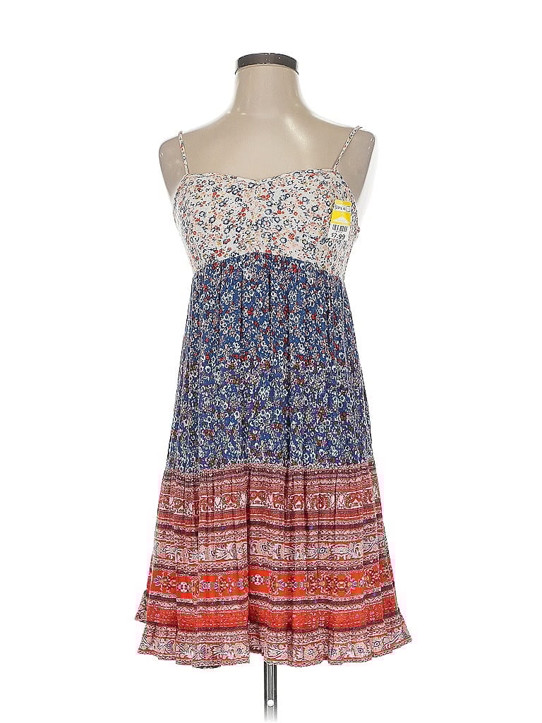 Xhilaration 100% Rayon Paisley Blue Casual Dress Size S - photo 1