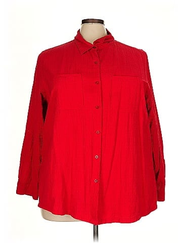 White Stag 3/4 Sleeve Button-Down Shirt (view 1)