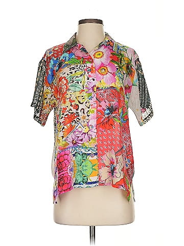 Johnny Was Short Sleeve Silk Top (view 1)