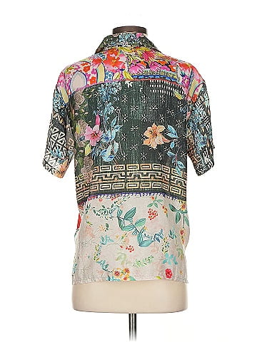 Johnny Was Short Sleeve Silk Top (view 2)