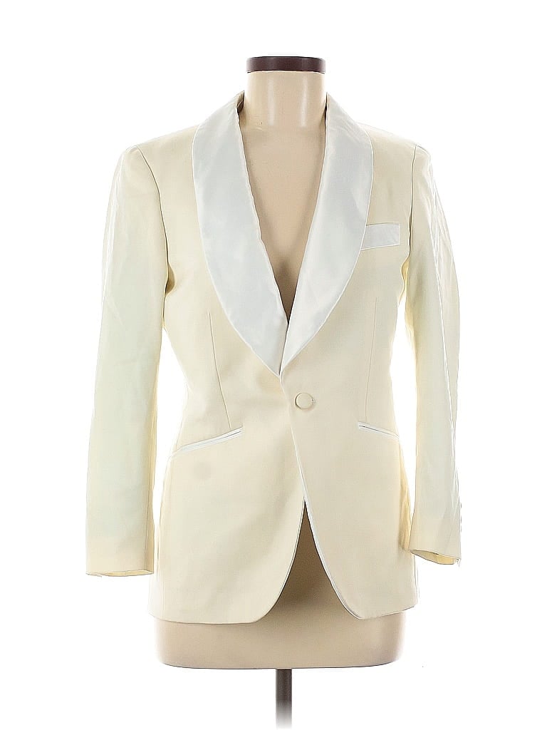 Pre-owned Assorted Brands Wool Blazer Jacket In White
