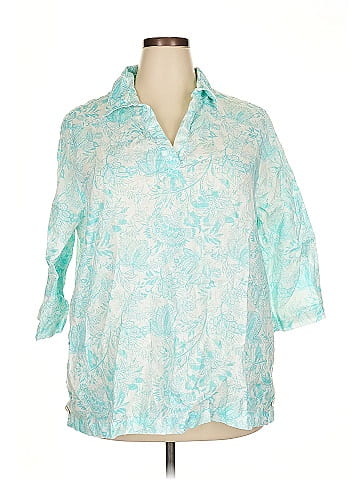 Sigrid Olsen 3/4 Sleeve Button-Down Shirt (view 1)