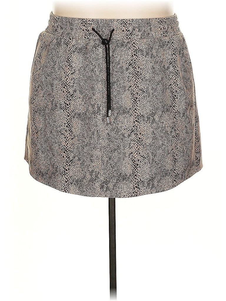 Pre-owned A Beautiful Soul Faux Leather Skirt In Gray