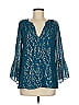 Lilly Pulitzer Teal 3/4 Sleeve Silk Top Size M - photo 1