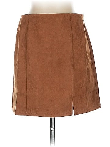 Blue Rain Faux Leather Skirt (view 1)