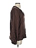 Cali Solid Brown Long Sleeve Blouse Size XS - photo 4
