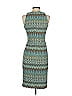 David Meister 100% Polyester Chevron-herringbone Teal Cocktail Dress Size 4 - photo 2
