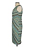 David Meister 100% Polyester Chevron-herringbone Teal Cocktail Dress Size 4 - photo 5