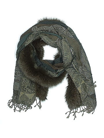 Unbranded Fox Fur Trimmed Scarf (view 2)