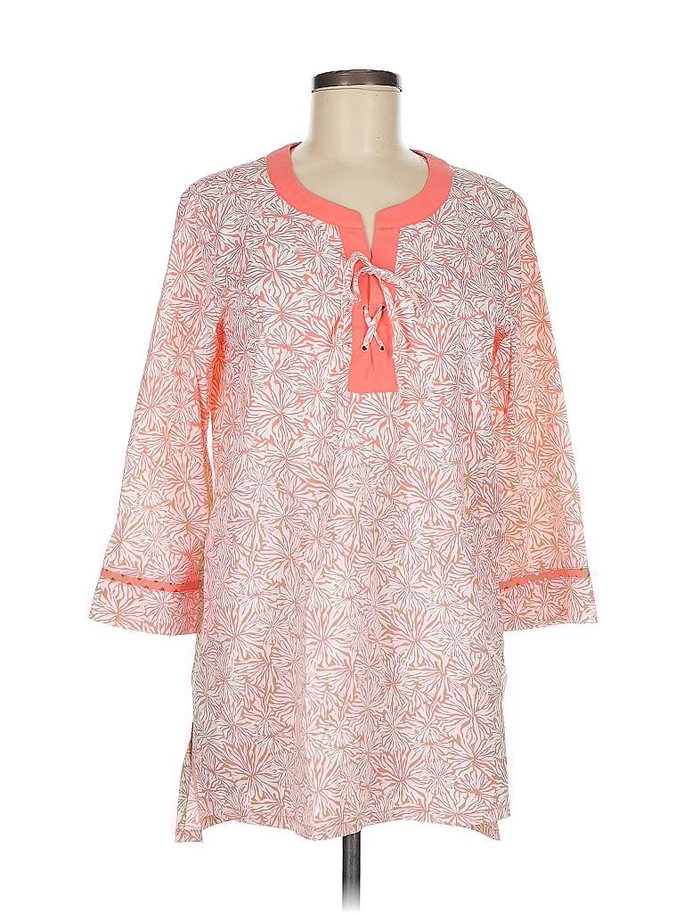 Pre-owned Southern Tide 3/4 Sleeve Blouse In Orange