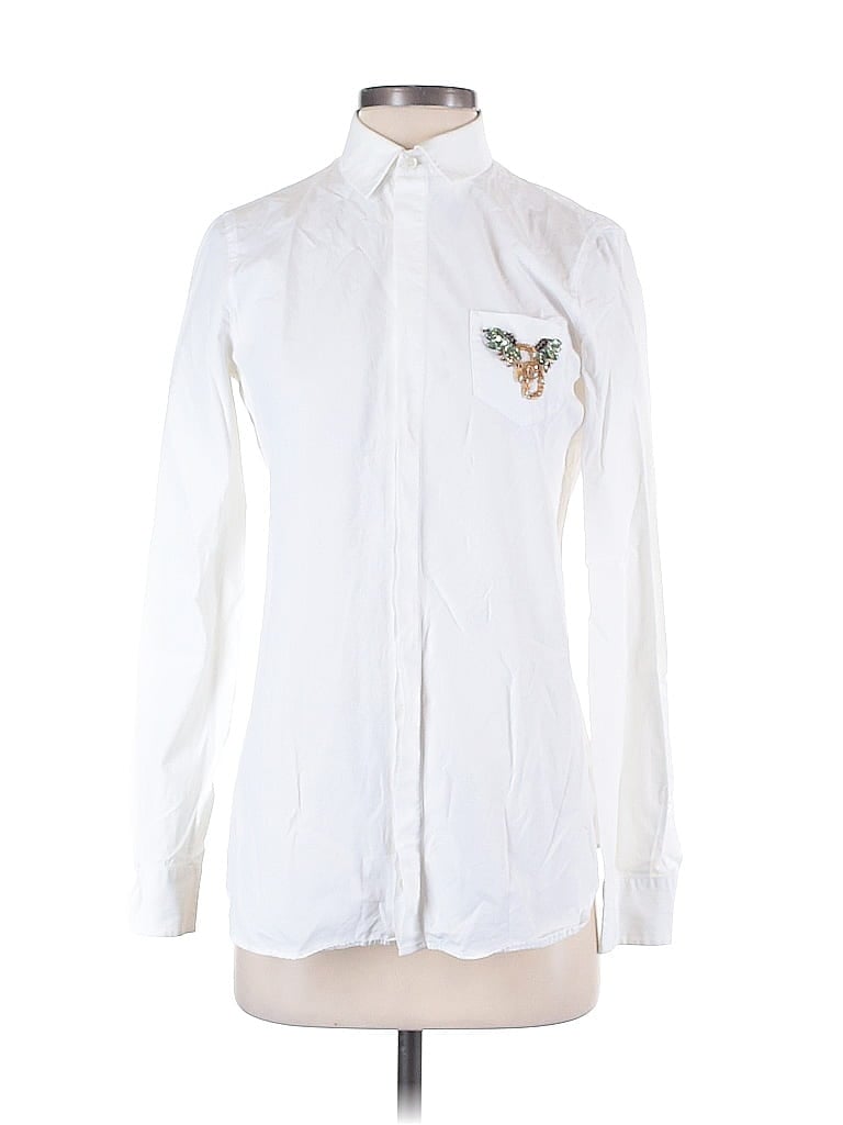 Pre-owned Dsquared2 Long Sleeve Blouse In White