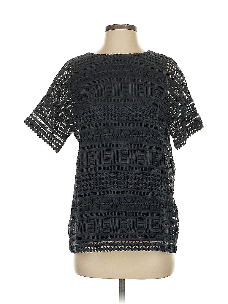 Pre-owned Vince Short Sleeve Top Black Square Neckline Tops