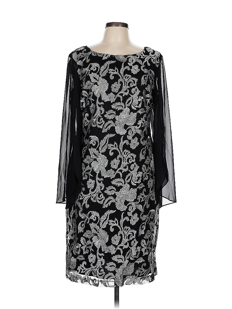 Connected Apparel 100% Polyester Black Cocktail Dress Size 12 - photo 1