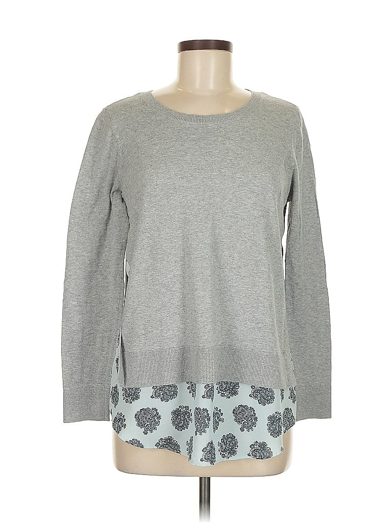 Pre-owned Ann Taylor Loft Outlet Long Sleeve T-shirt In Gray