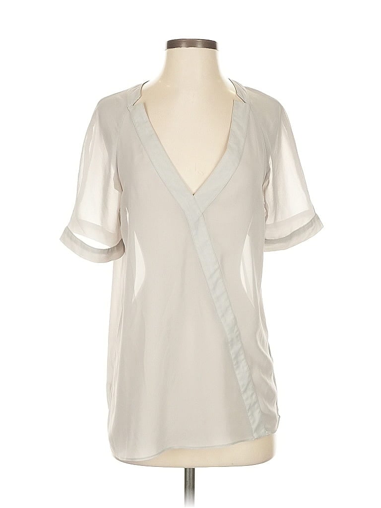 Pre-owned Asos Design Short Sleeve Blouse In Silver