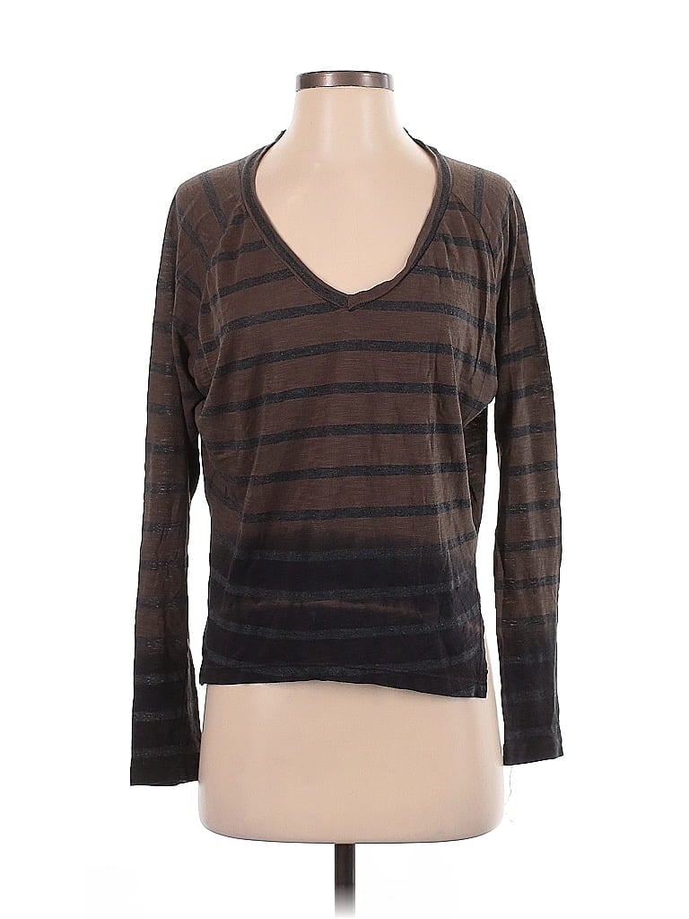 Pre-owned Velvet By Graham & Spencer Long Sleeve T-shirt In Brown