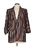 River Island 100% Polyester Stripes Black Orange Blazer Size 12 - photo 1
