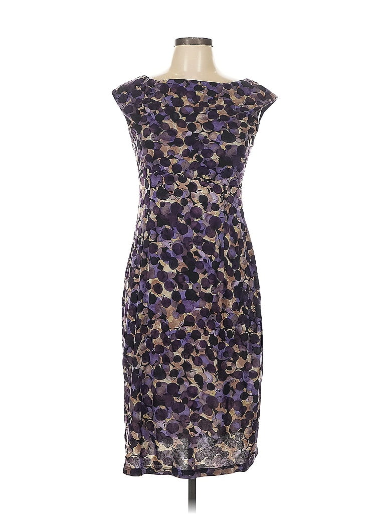 Connected Apparel Animal Print Purple Cocktail Dress Size 10 - photo 1