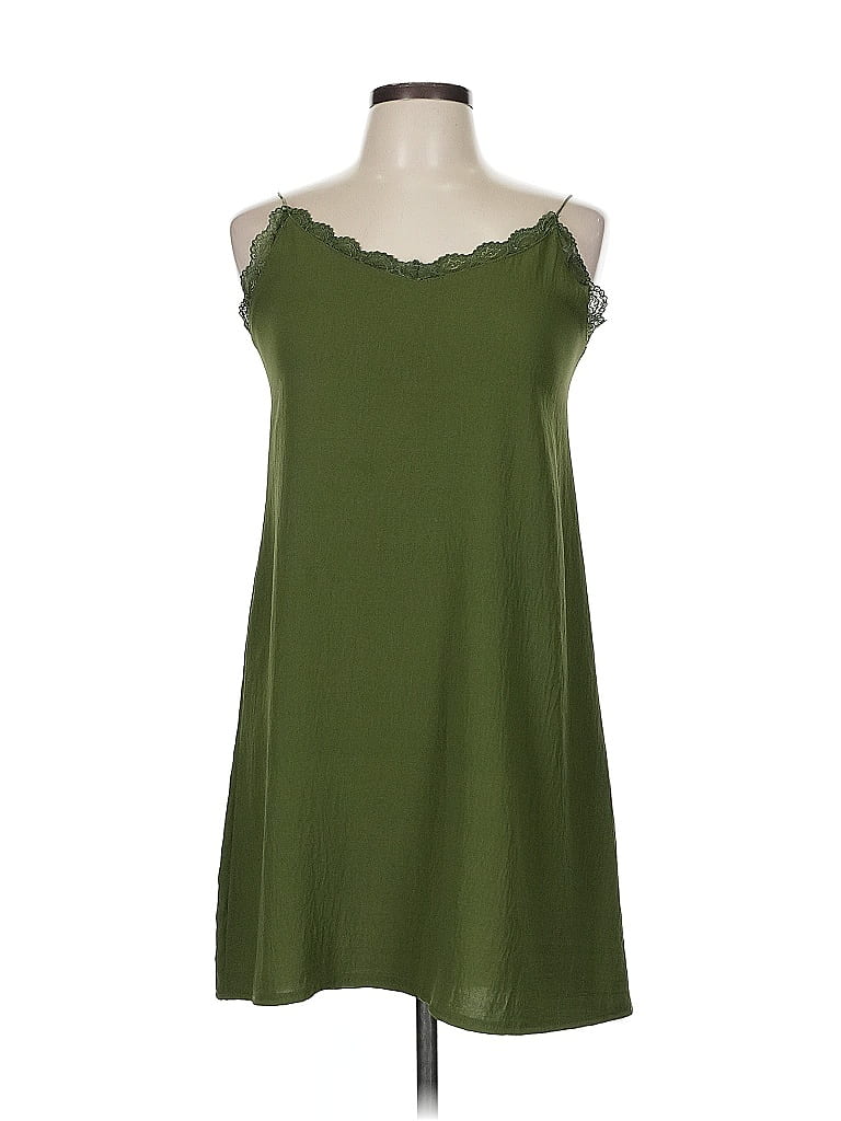 Elite 100% Polyester Solid Green Casual Dress One size - photo 1