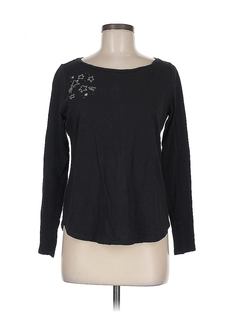 Pre-owned Ann Taylor Loft Long Sleeve T-shirt In Black