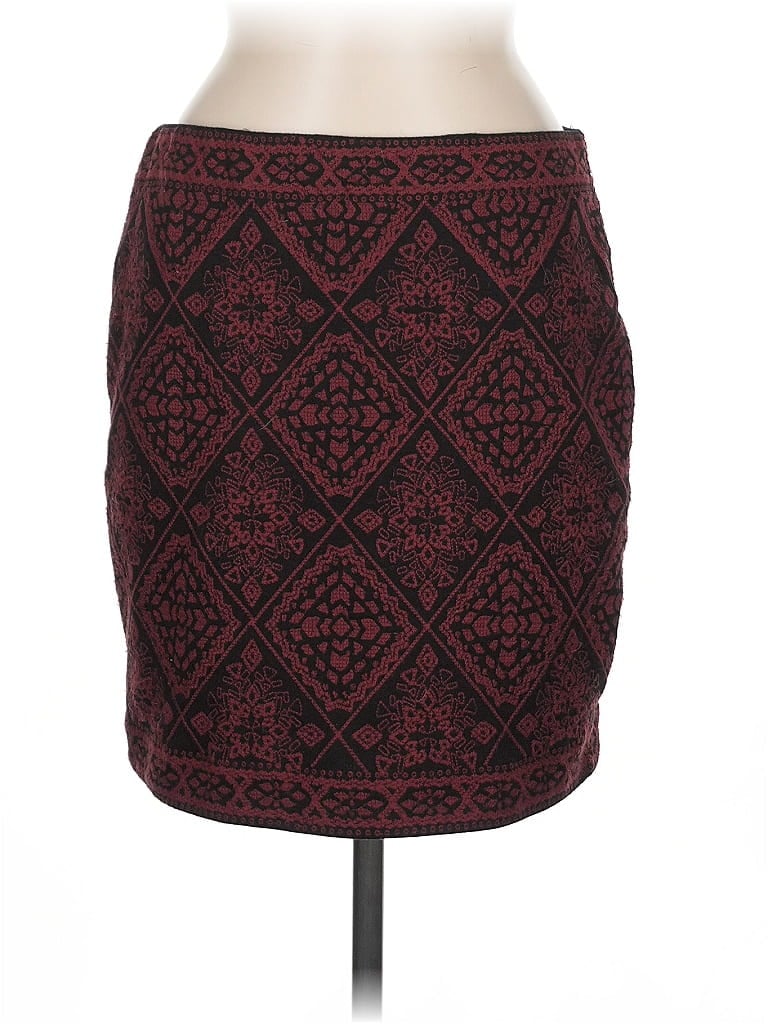 Pre-owned Unbranded Casual Skirt In Burgundy