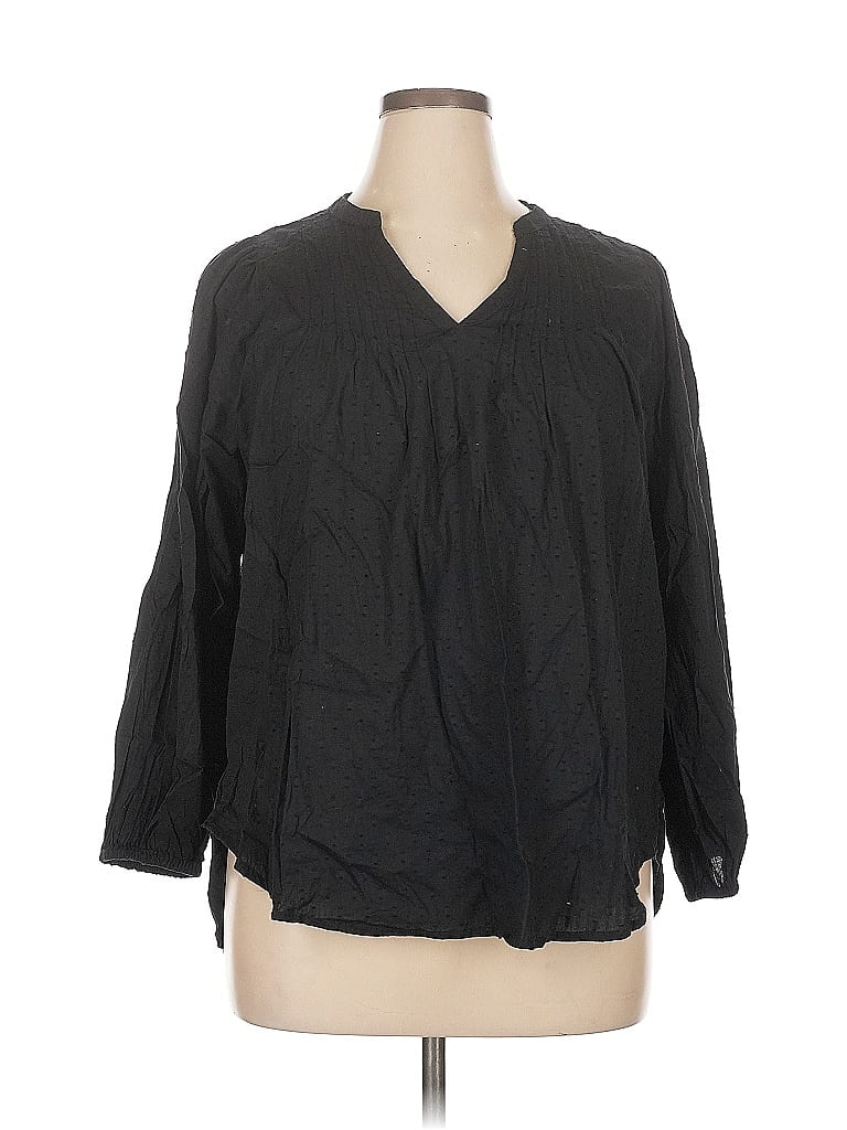 Pre-owned Old Navy 3/4 Sleeve Blouse In Black