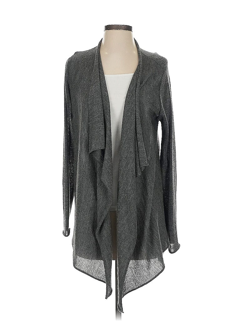 Pre-owned Eileen Fisher Wool Cardigan Sweater In Gray