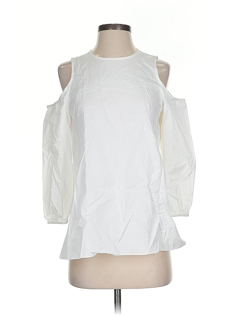 Pre-owned Tibi 3/4 Sleeve Blouse In White