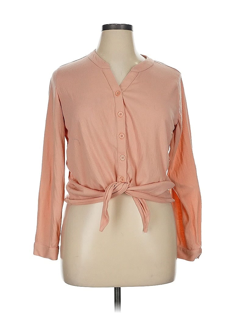 Pre-owned Zoey & Leelo Long Sleeve Blouse In Orange