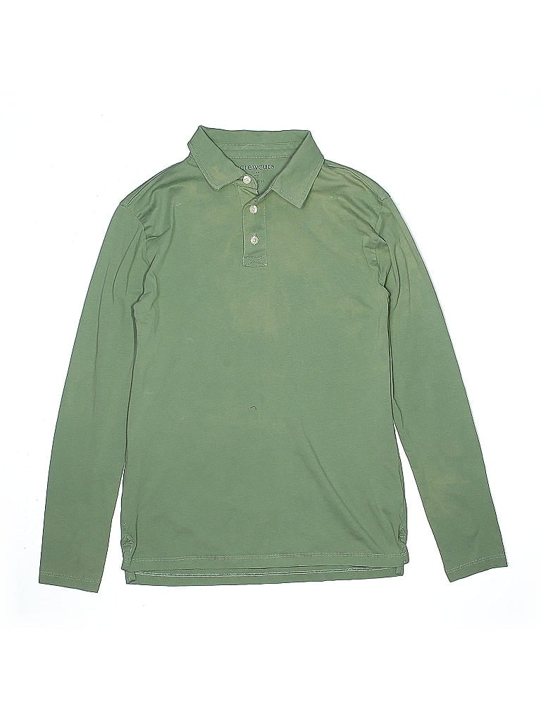 Crewcuts Outlet 100% Cotton Green Long Sleeve Polo Size 14 (big kids) - photo 1