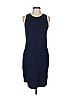 Three Dots 100% Cotton Solid Blue Casual Dress Size L - photo 1