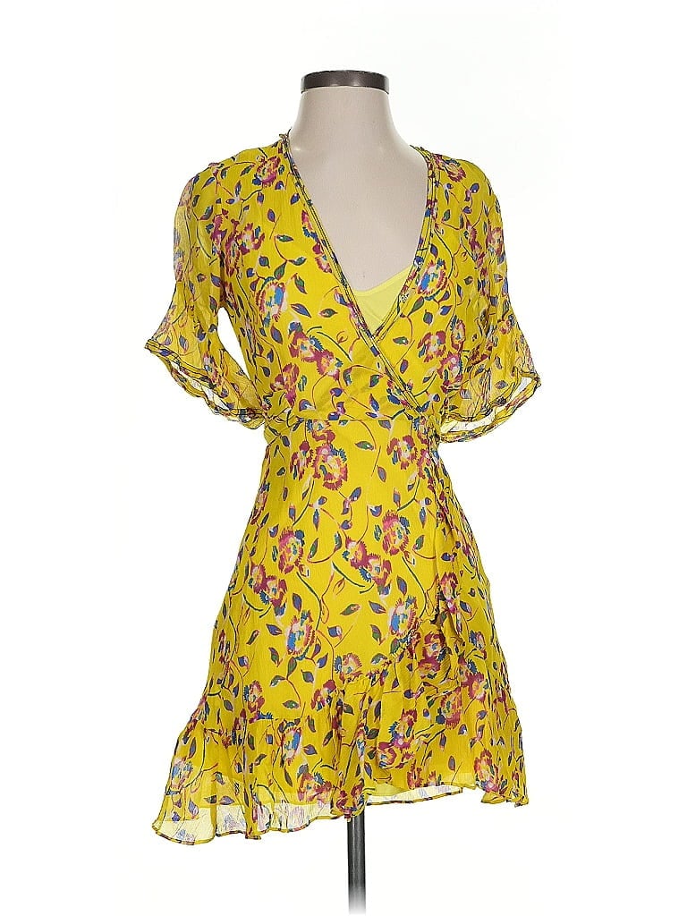 Tanya Taylor 100% Silk Yellow Cocktail Dress Size 2 - photo 1