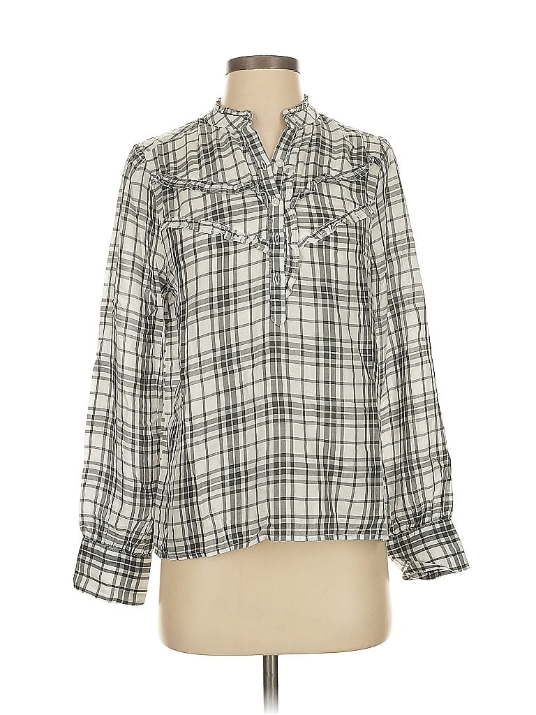 Pre-owned Lucky Brand Long Sleeve Blouse In White