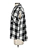 Elan 100% Rayon Checkered-gingham Black Short Sleeve Button-Down Shirt Size S - photo 5