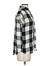 Elan 100% Rayon Checkered-gingham Black Short Sleeve Button-Down Shirt Size S - photo 4