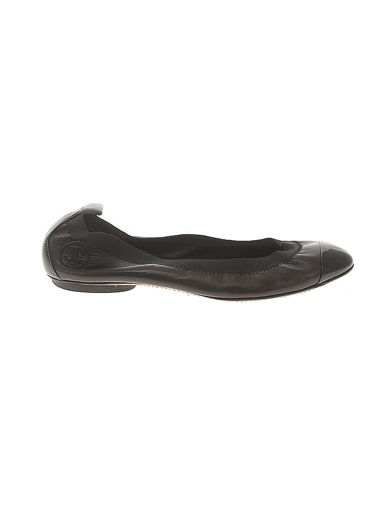 Chanel Black Leather Spirit Stretch Interlocking CC Logo Ballet Flats Size EU 39 1/2 - photo 1
