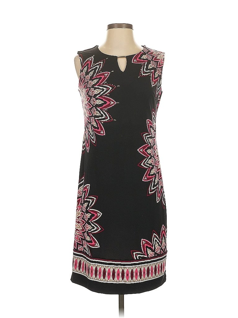 JM Collection Graphic Black Casual Dress Size S - photo 1