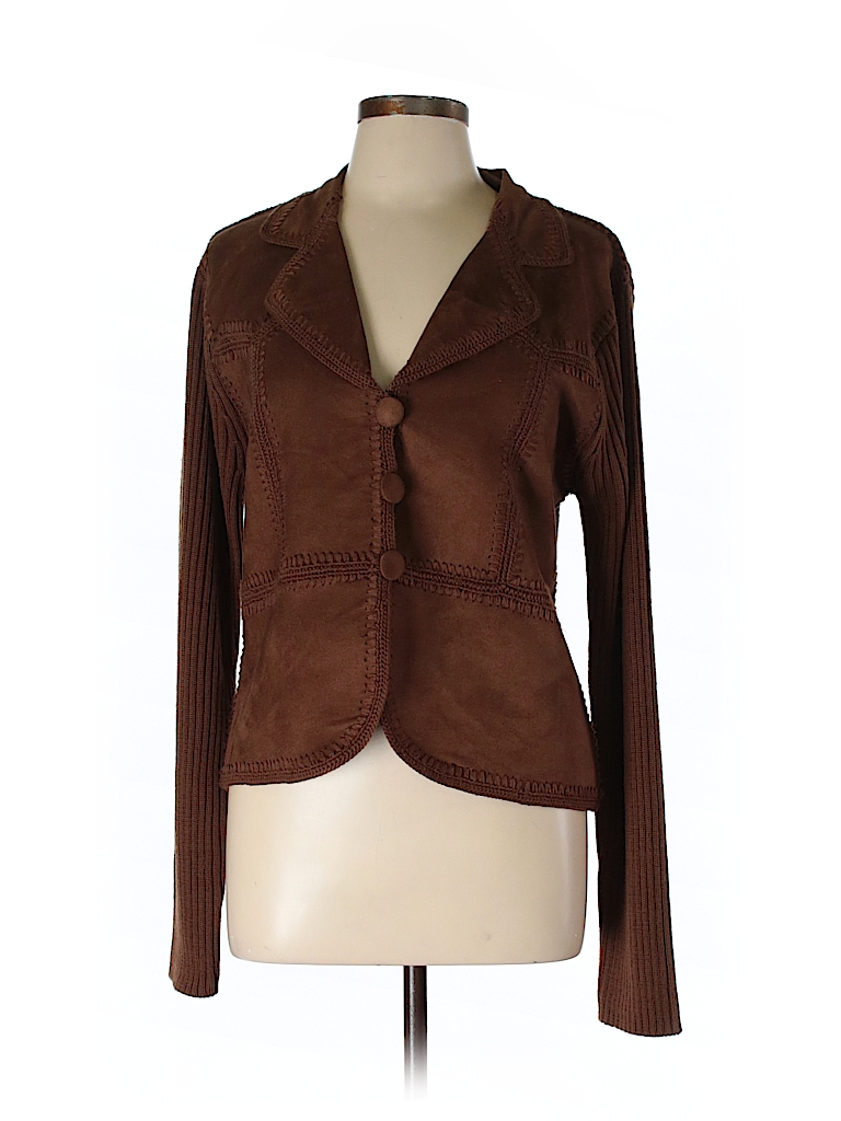 North River Outfitters 100% Polyester Solid Brown Cardigan Size L - 73% ...