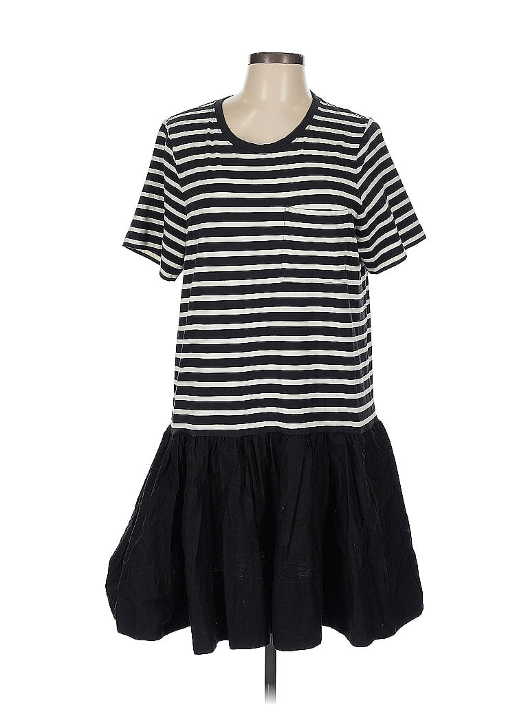 Tanya Taylor Stripes Black Casual Dress Size L - photo 1