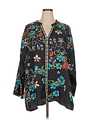 Johnny Was Long Sleeve Silk Top