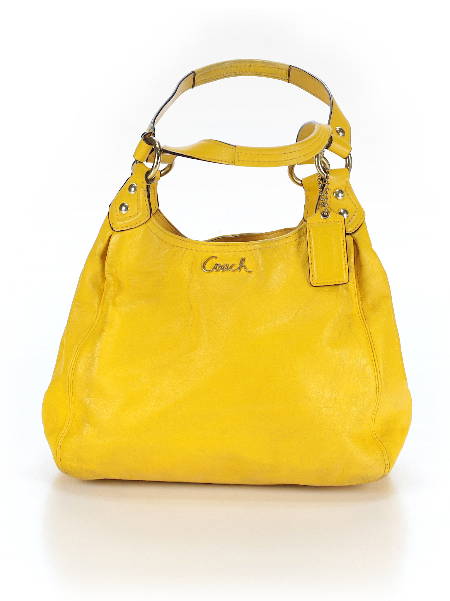 yellow coach shoulder bag