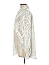 WAYF 100% Polyester Metallic Silver Long Sleeve Blouse Size L - photo 5