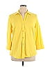 Foxcroft Yellow 3/4 Sleeve Button-Down Shirt Size XL - photo 1