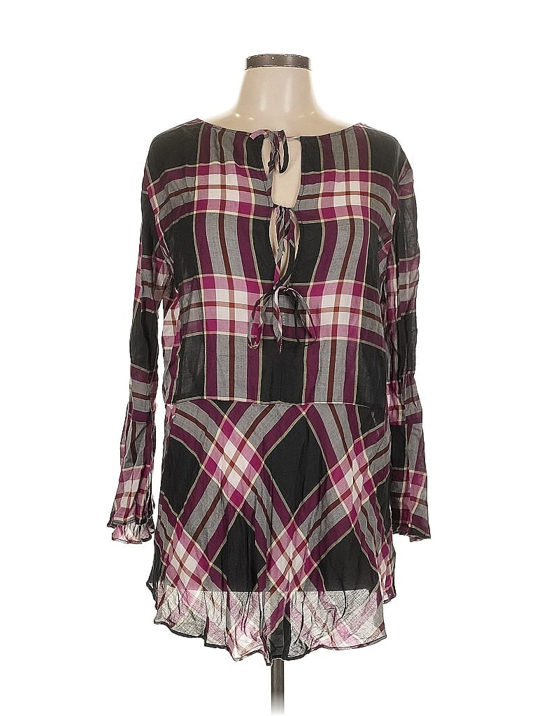 Pre-owned Ann Taylor Loft Long Sleeve Blouse In Burgundy