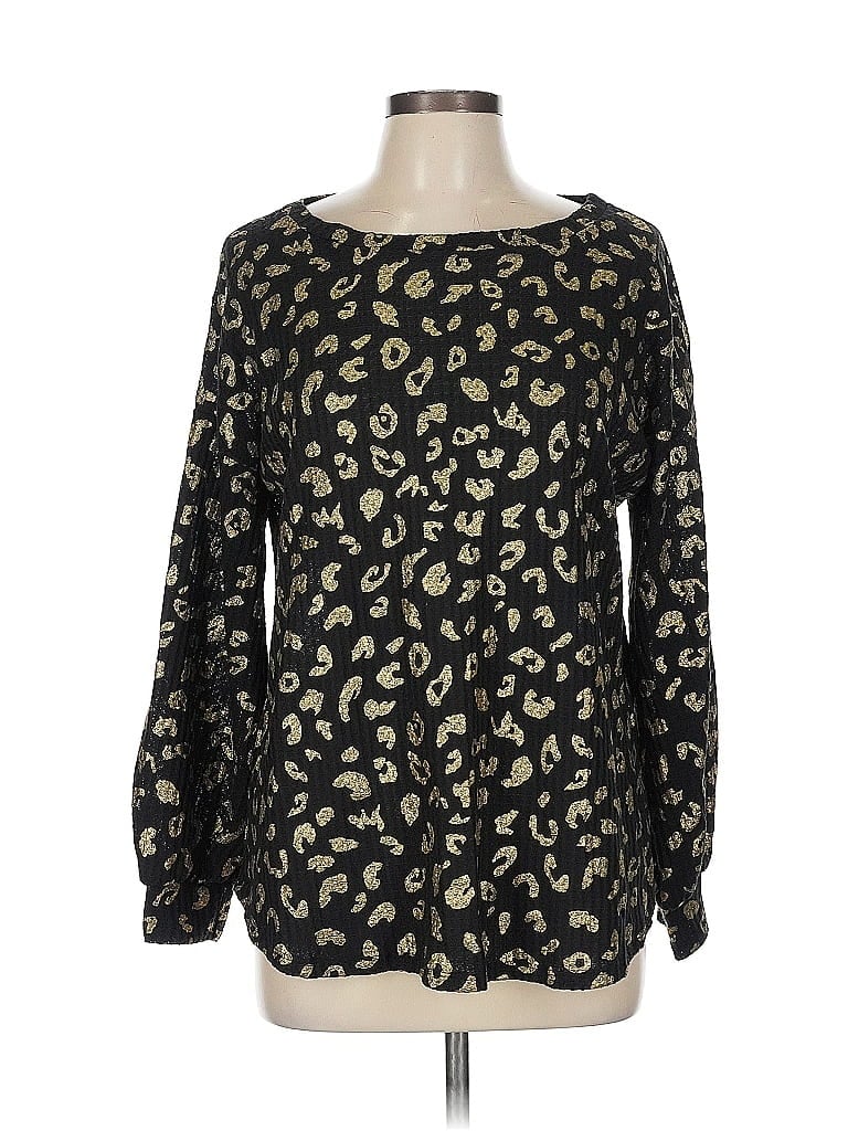 Pre-owned Bibi Long Sleeve Blouse In Black